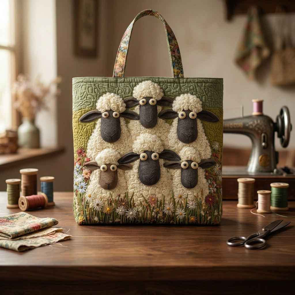Borsa Trapuntata Cinque Pecore