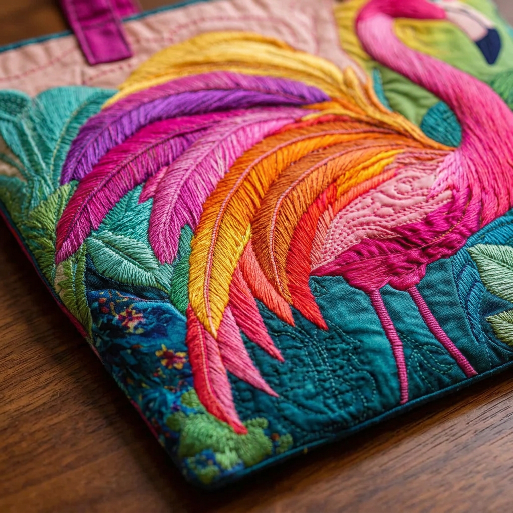 Borsa Artigianale Fenicottero Arcobaleno