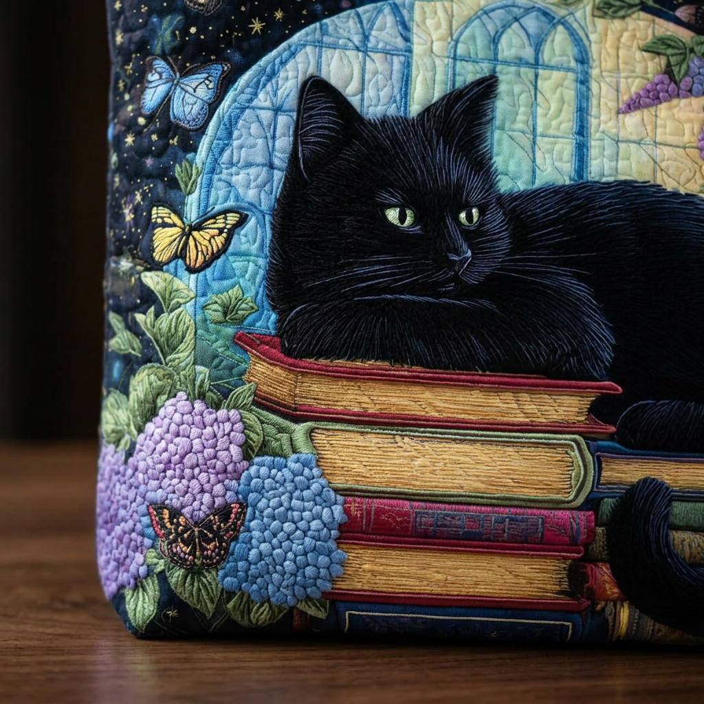 Borsa Artigianale Gatto Nero Libri