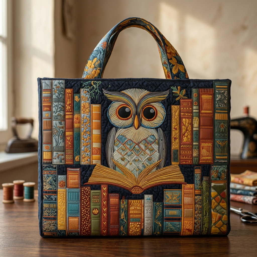 Borsa Artigianale Gufo Libri Antichi