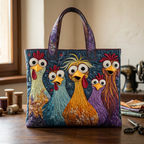 Borsa Donna Cinque Galline Colorate