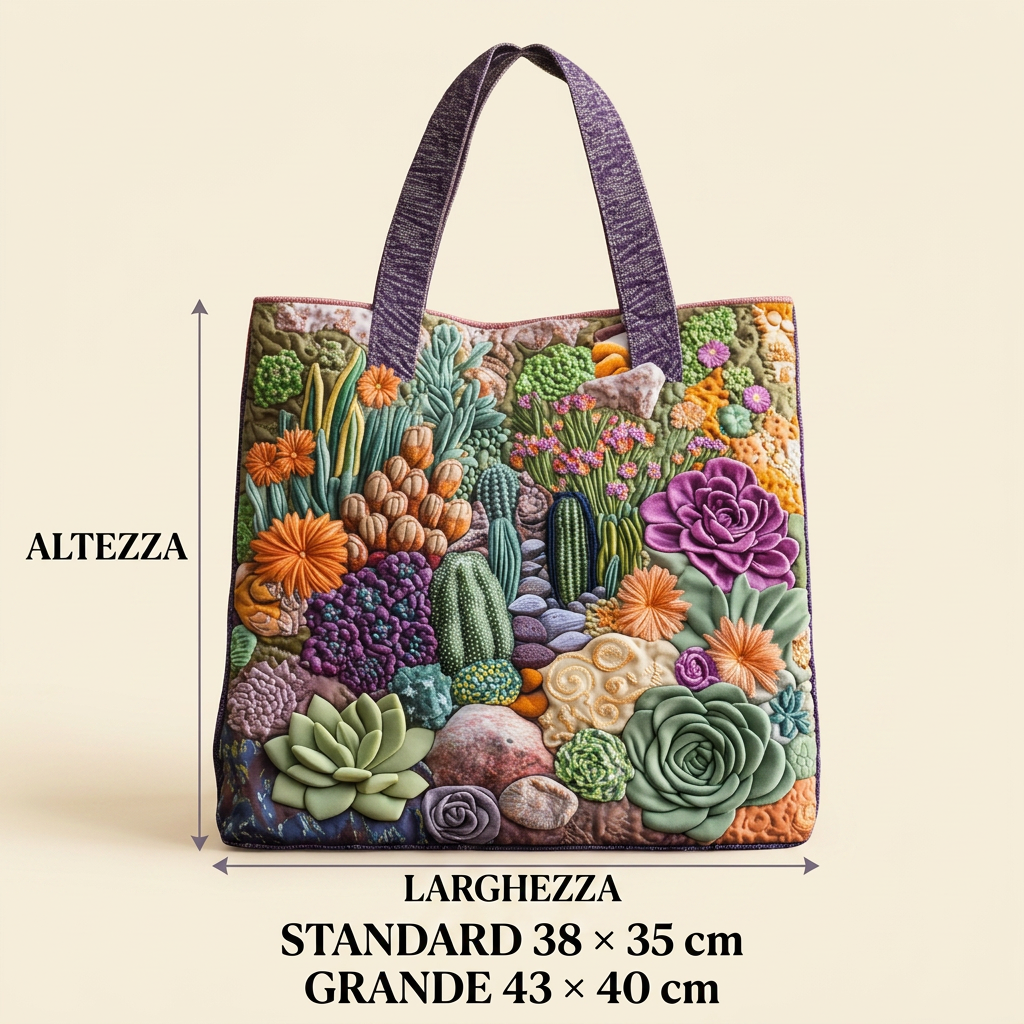 Borsa Trapuntata Giardino Succulente