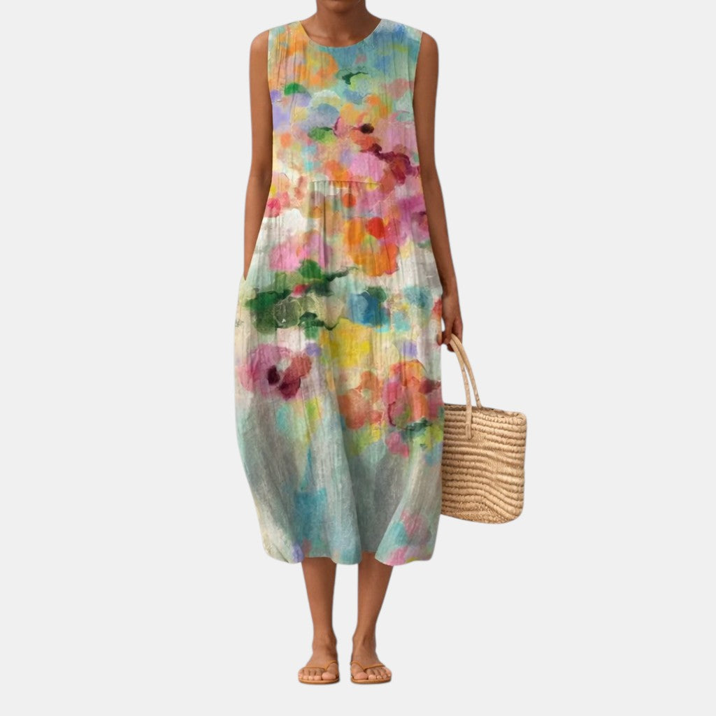 Carla™ | Abito Midi Colorato Elegante