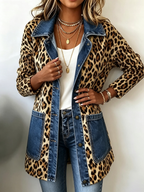 Lorena | Giacca Lunga Leopardo Denim
