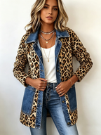 Lorena | Giacca Lunga Leopardo Denim