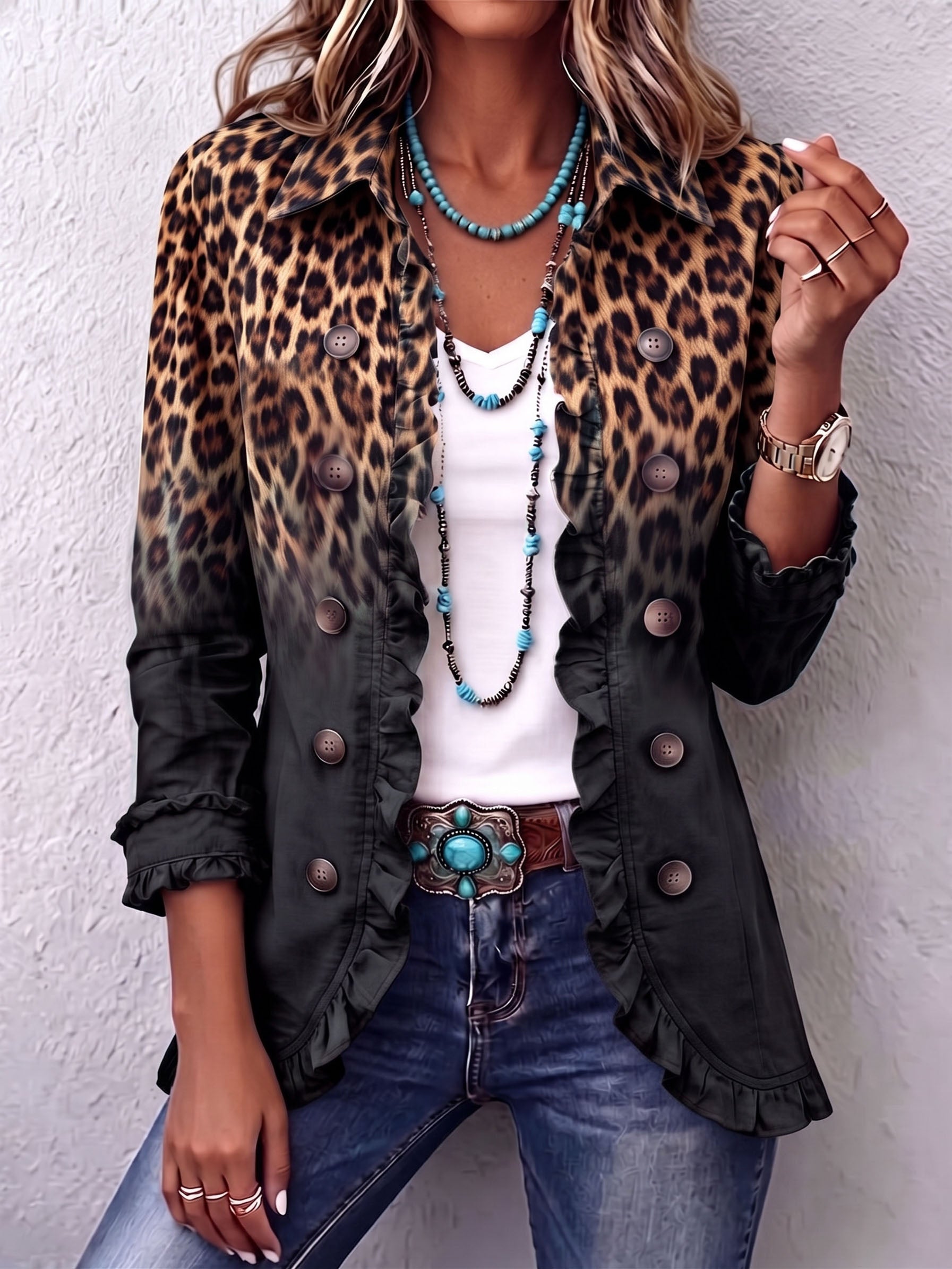 Sabina | Giacca Blazer Leopardo Nero