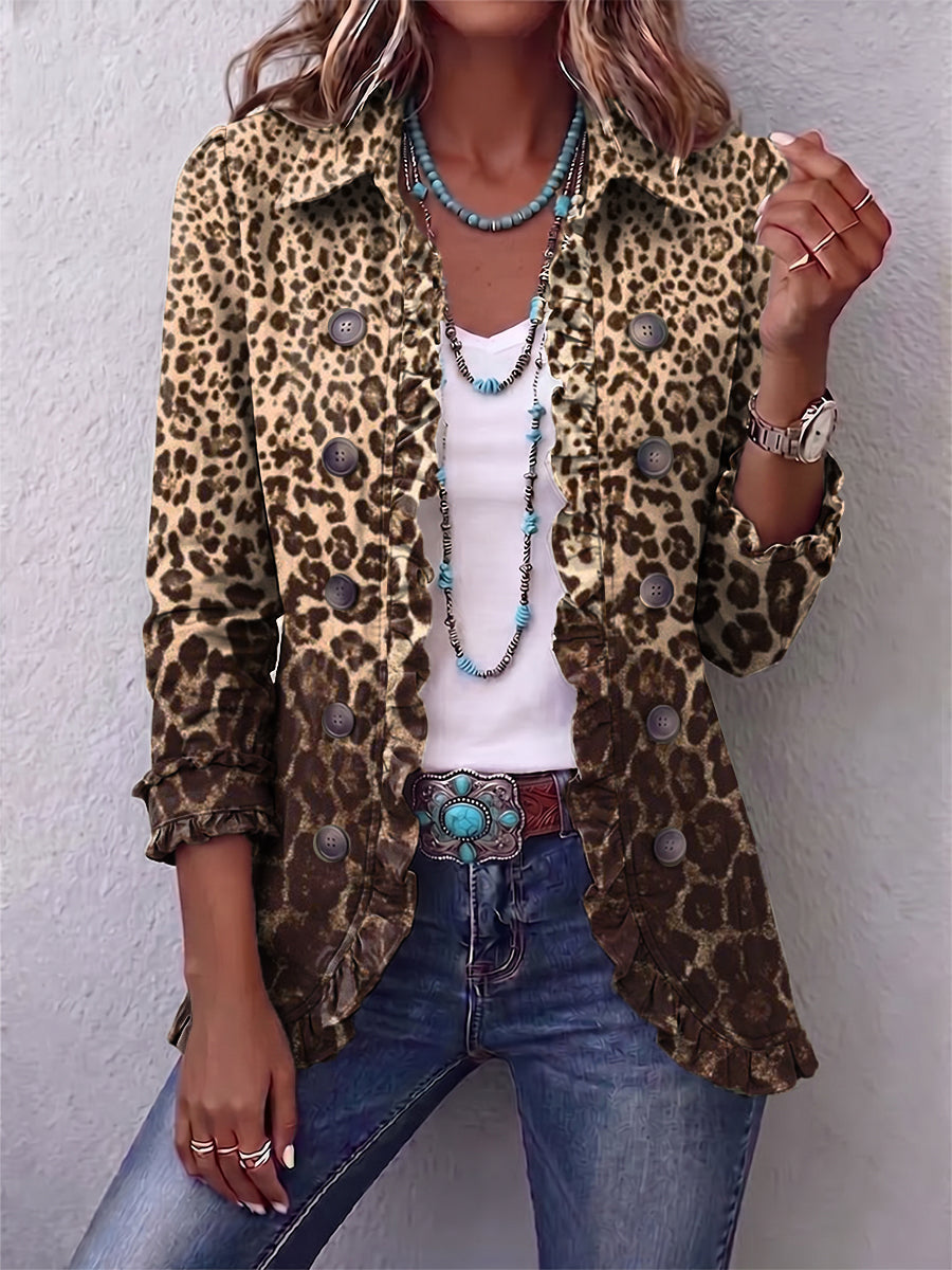 Nazaret | Giacca Leopardo con Volant