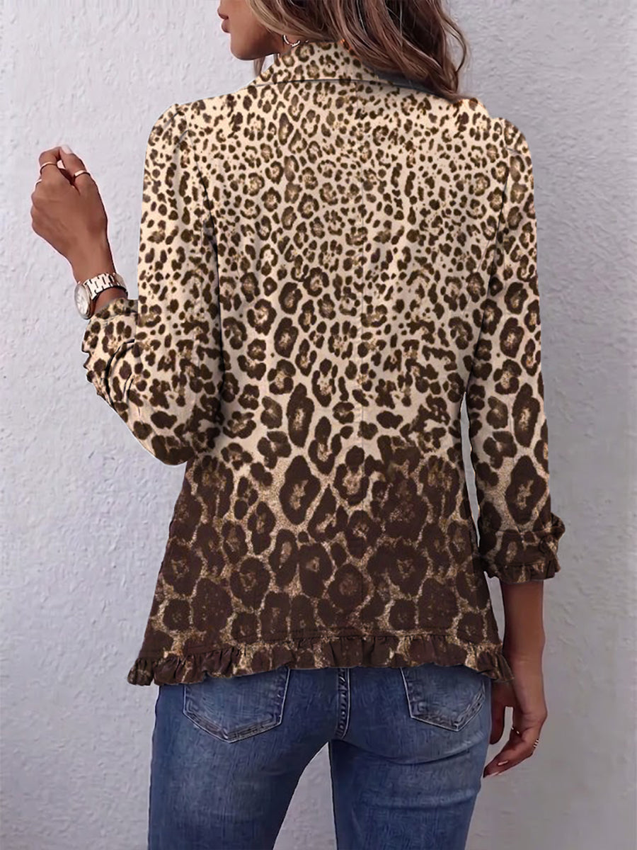 Nazaret | Giacca Leopardo con Volant